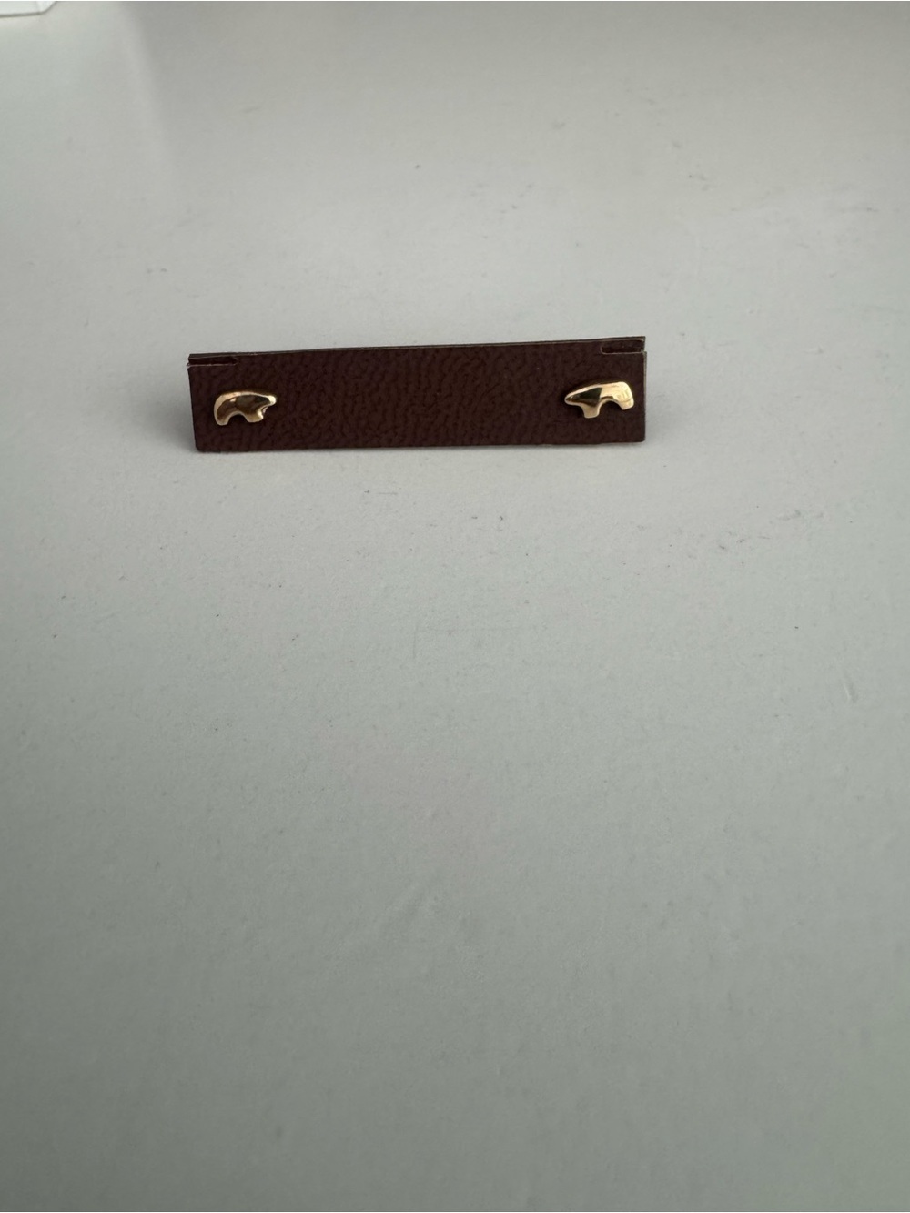Yellow Gold Tiny Bear Stud Earrings - Picture 4 of 5